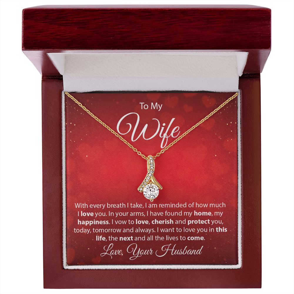 To My Wife - With Every Breath - Alluring Beauty Necklace - JustFamilyThings