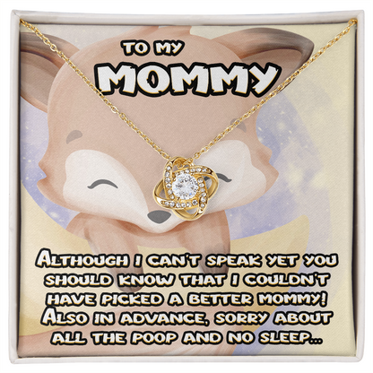 To My Mommy - Gift From Baby - Love Knot Necklace - JustFamilyThings