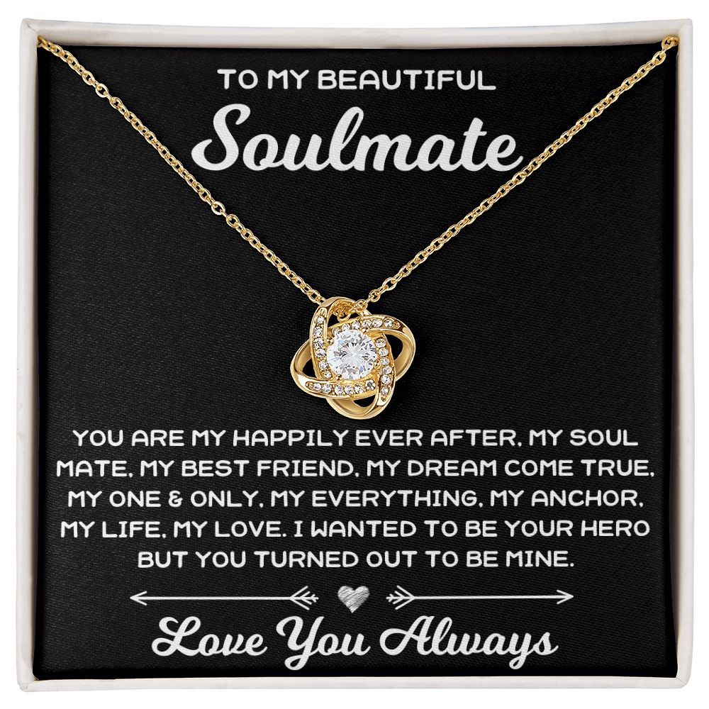 To My Beautiful Soulmate - Love Knot Necklace - JustFamilyThings