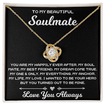 To My Beautiful Soulmate - Love Knot Necklace - JustFamilyThings