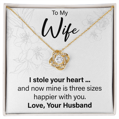 To My Wife From Husband - Love Knot Necklace - JustFamilyThings