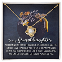 Load image into Gallery viewer, to my granddaughter - Love Knot Necklace - JustFamilyThings
