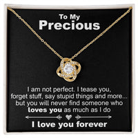 Load image into Gallery viewer, To My Precious, I Am Not Perfect - Love Knot Necklace - JustFamilyThings
