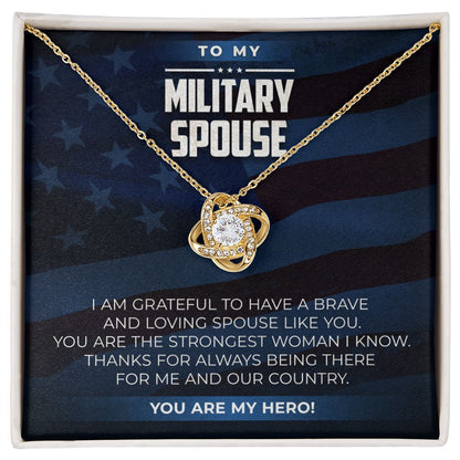 Military Spouse - Love Knot Necklace - JustFamilyThings
