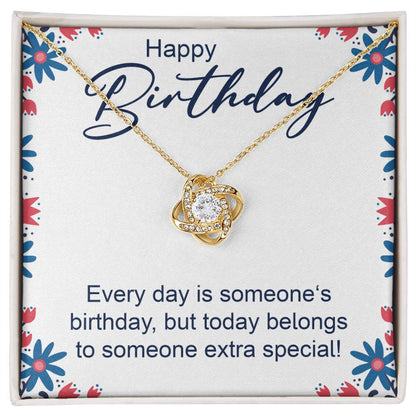 Happy Birthday - Love Knot Necklace - JustFamilyThings