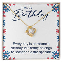 Load image into Gallery viewer, Happy Birthday - Love Knot Necklace - JustFamilyThings
