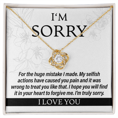 I'm Sorry For My Actions - Love Knot Necklace - JustFamilyThings