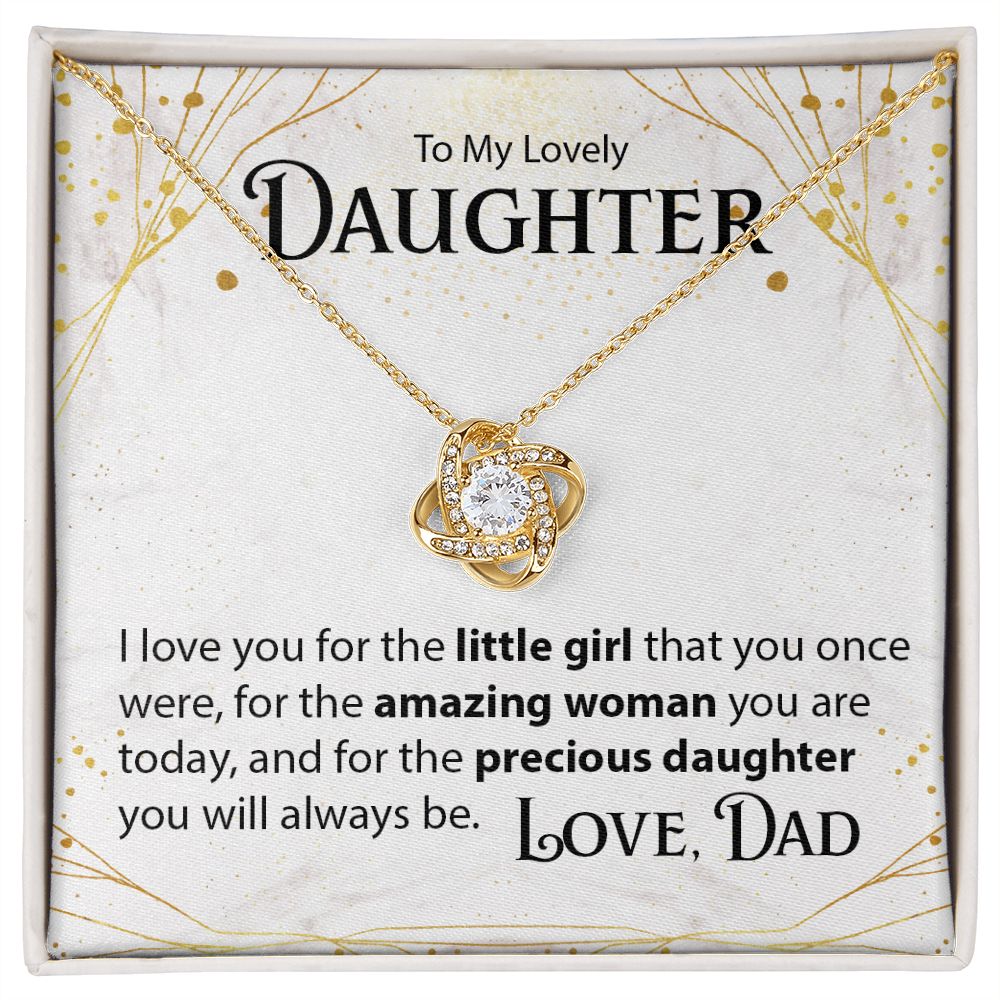 To My Daughter, From Dad - Love Knot Necklace - JustFamilyThings