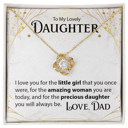 To My Daughter, From Dad - Love Knot Necklace - JustFamilyThings
