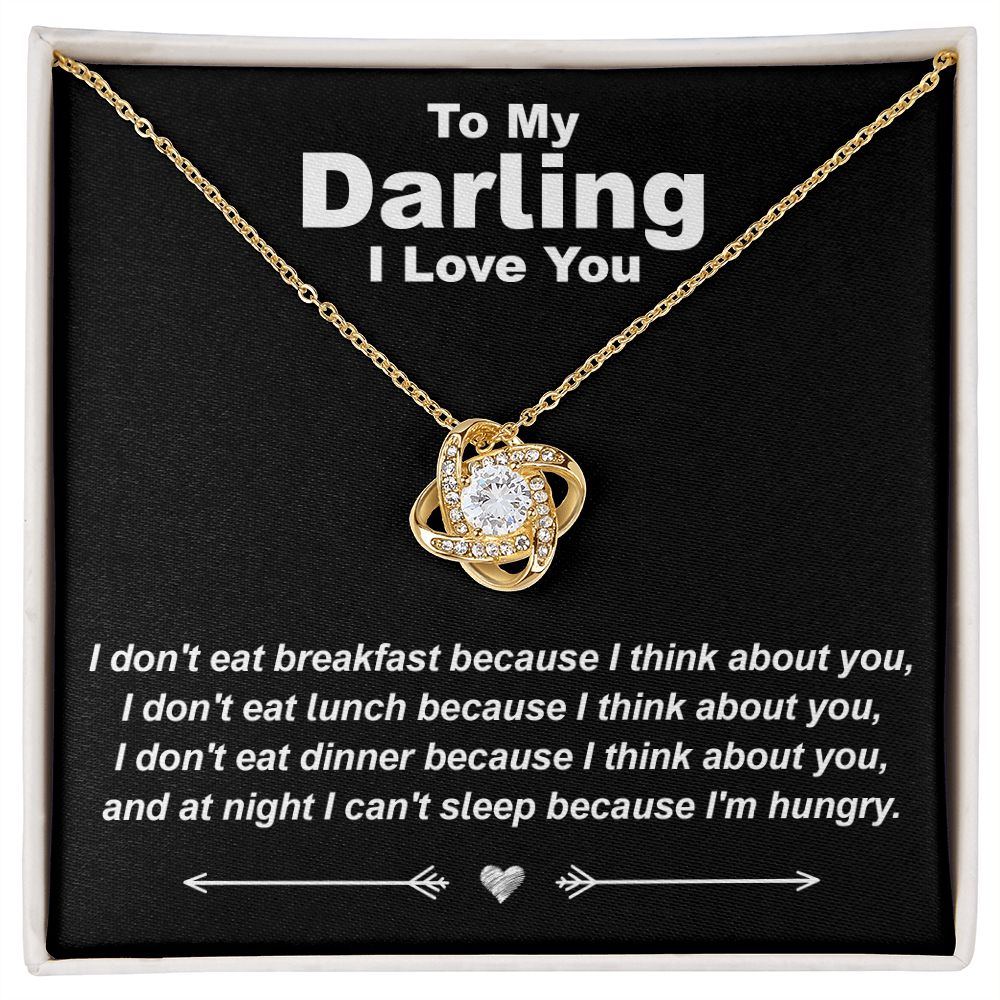 Hungry While Thinking About You - Love Knot Necklace - JustFamilyThings