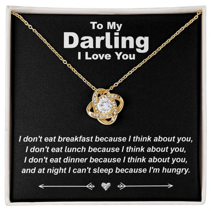Hungry While Thinking About You - Love Knot Necklace - JustFamilyThings