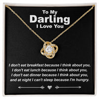 Load image into Gallery viewer, Hungry While Thinking About You - Love Knot Necklace - JustFamilyThings
