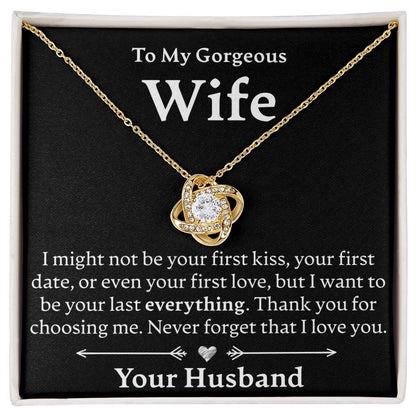 To My Gorgeous Wife - Love Knot Necklace - JustFamilyThings