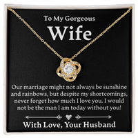 Load image into Gallery viewer, To My Gorgeous Wife - Love Knot Necklace - JustFamilyThings
