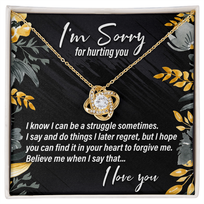 I'm Sorry For Hurting You, Flowers - Love Knot Necklace - JustFamilyThings