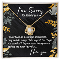 Load image into Gallery viewer, I&#39;m Sorry For Hurting You, Flowers - Love Knot Necklace - JustFamilyThings
