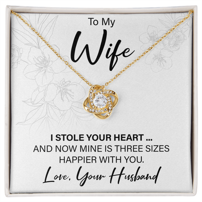 To My Wife From Husband - Love Knot Necklace - JustFamilyThings