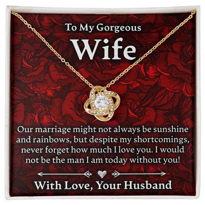 To My Gorgeous Wife - Love Knot Necklace - JustFamilyThings