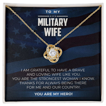 Military Wife - Love Knot Necklace - JustFamilyThings