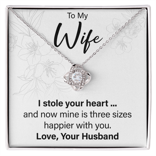 To My Wife From Husband - Love Knot Necklace - JustFamilyThings