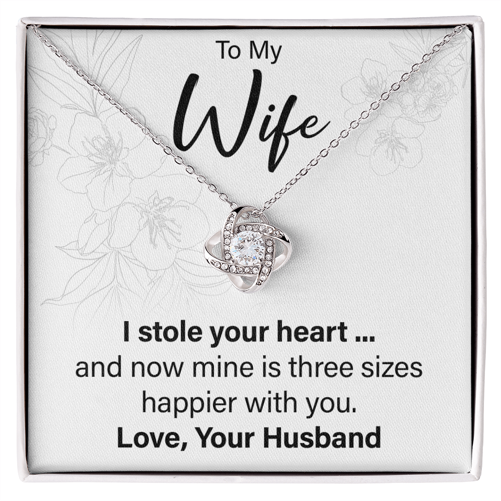 To My Wife From Husband - Love Knot Necklace - JustFamilyThings