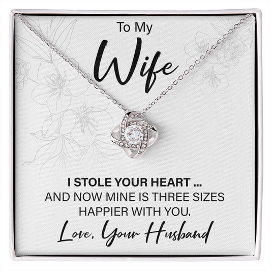To My Wife From Husband - Love Knot Necklace - JustFamilyThings
