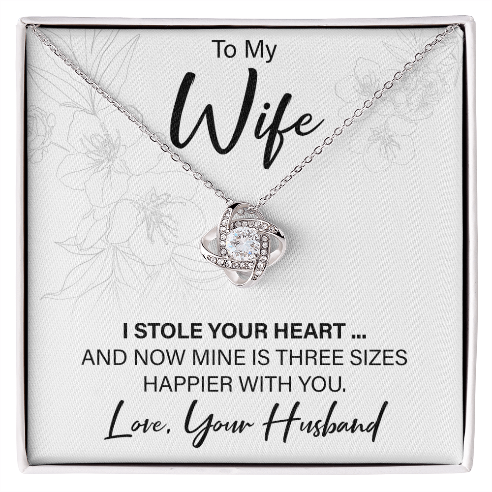 To My Wife From Husband - Love Knot Necklace - JustFamilyThings