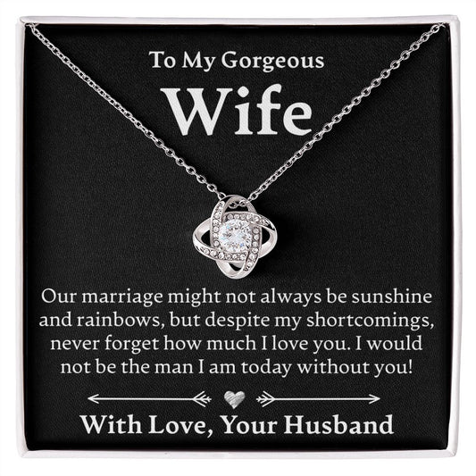 To My Gorgeous Wife - Love Knot Necklace - JustFamilyThings
