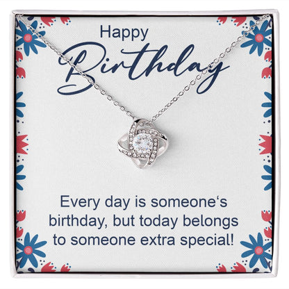 Happy Birthday - Love Knot Necklace - JustFamilyThings