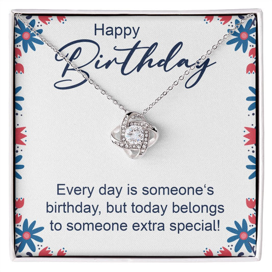 Happy Birthday - Love Knot Necklace - JustFamilyThings