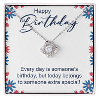 Load image into Gallery viewer, Happy Birthday - Love Knot Necklace - JustFamilyThings

