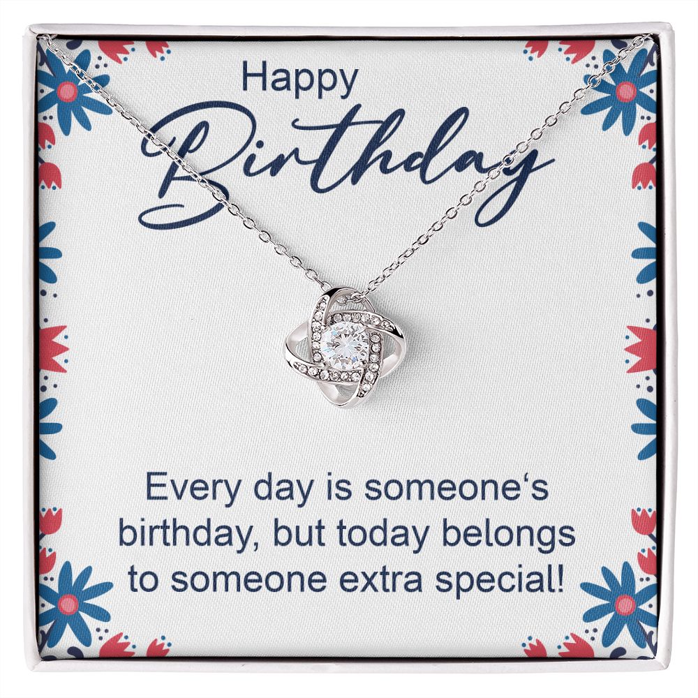 Happy Birthday - Love Knot Necklace - JustFamilyThings