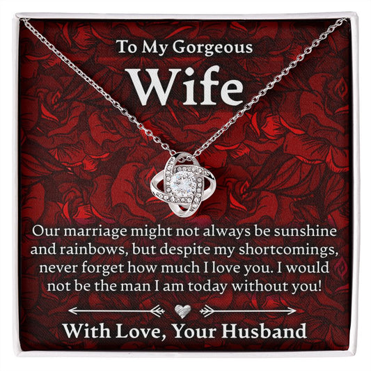 To My Gorgeous Wife - Love Knot Necklace - JustFamilyThings