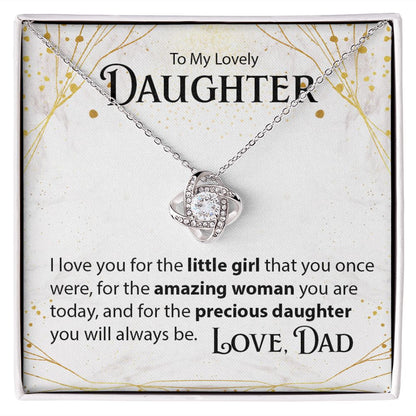To My Daughter, From Dad - Love Knot Necklace - JustFamilyThings