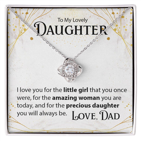 To My Daughter, From Dad - Love Knot Necklace - JustFamilyThings