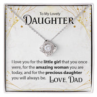 Load image into Gallery viewer, To My Daughter, From Dad - Love Knot Necklace - JustFamilyThings
