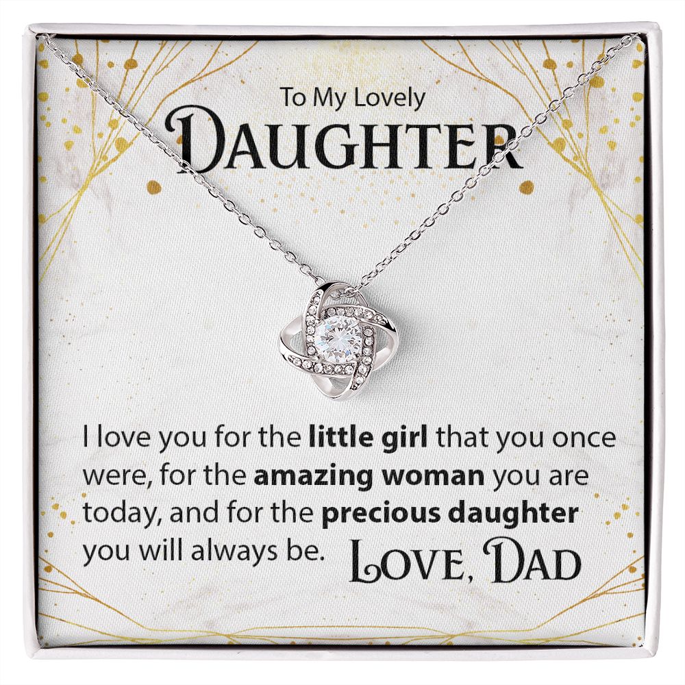 To My Daughter, From Dad - Love Knot Necklace - JustFamilyThings