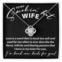 Load image into Gallery viewer, To My Smokin Hot Wife - Love Knot Necklace - JustFamilyThings
