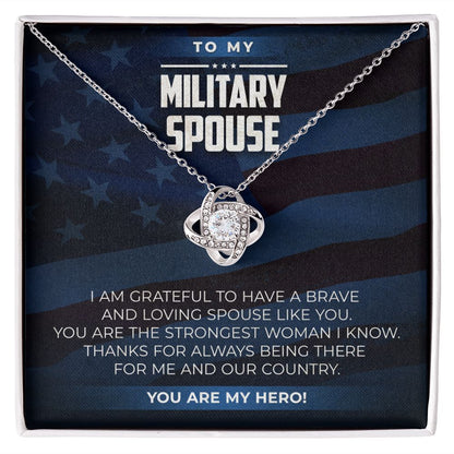 Military Spouse - Love Knot Necklace - JustFamilyThings