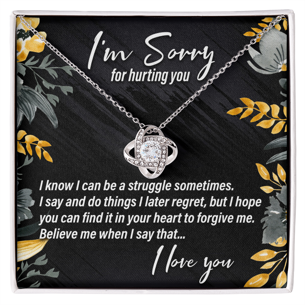 I'm Sorry For Hurting You, Flowers - Love Knot Necklace - JustFamilyThings
