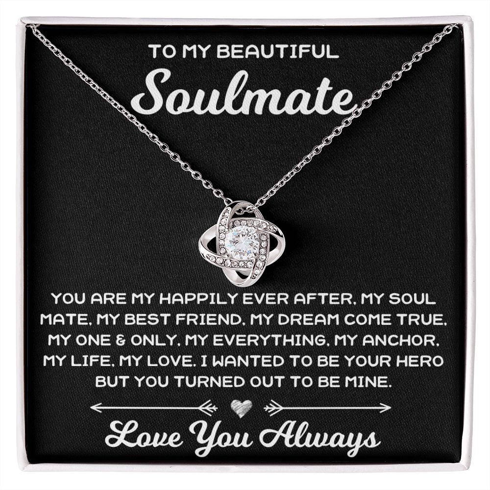 To My Beautiful Soulmate - Love Knot Necklace - JustFamilyThings