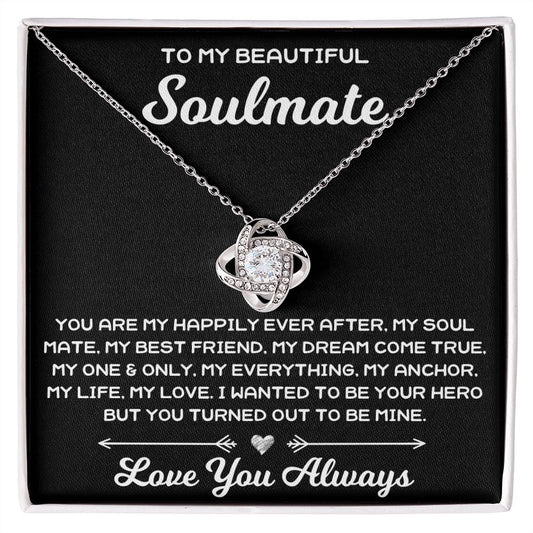 To My Beautiful Soulmate - Love Knot Necklace - JustFamilyThings