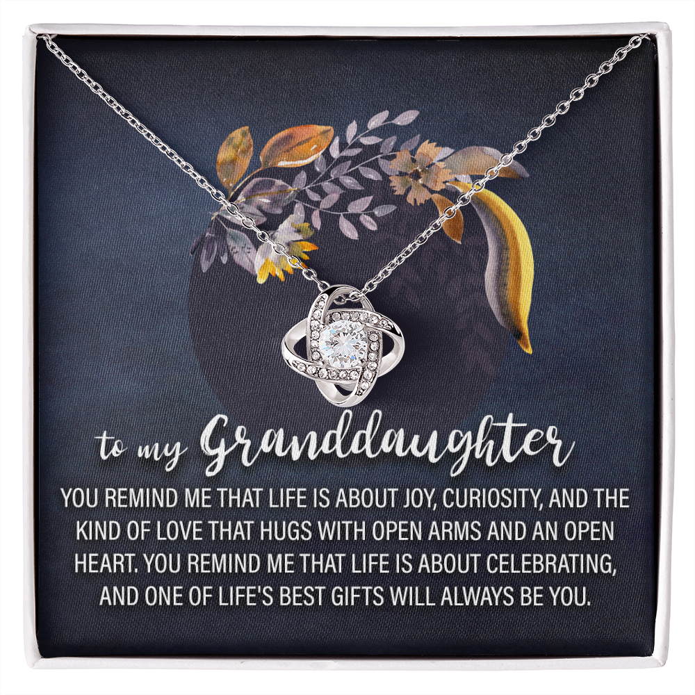 to my granddaughter - Love Knot Necklace - JustFamilyThings