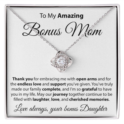 To The Amazing Bonus Mom - Love Knot Necklace
