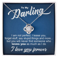 Load image into Gallery viewer, To My Darling - I Am Not Perfect - Love Knot Necklace - JustFamilyThings
