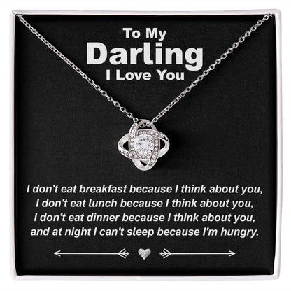 Hungry While Thinking About You - Love Knot Necklace - JustFamilyThings