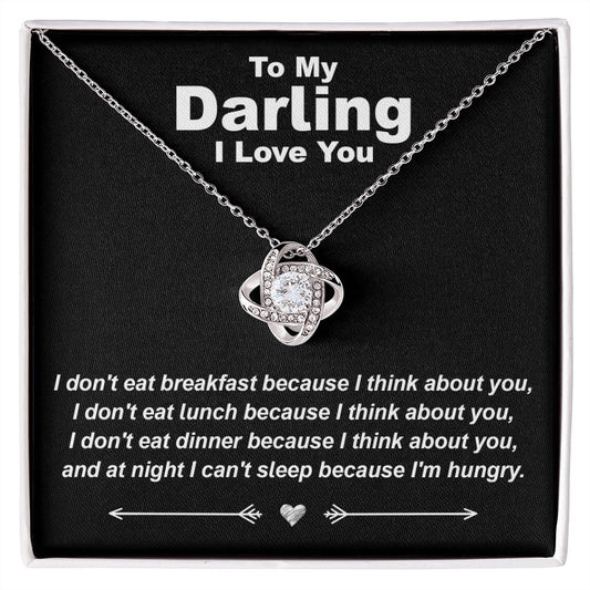 Hungry While Thinking About You - Love Knot Necklace - JustFamilyThings