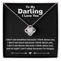 Load image into Gallery viewer, Hungry While Thinking About You - Love Knot Necklace - JustFamilyThings
