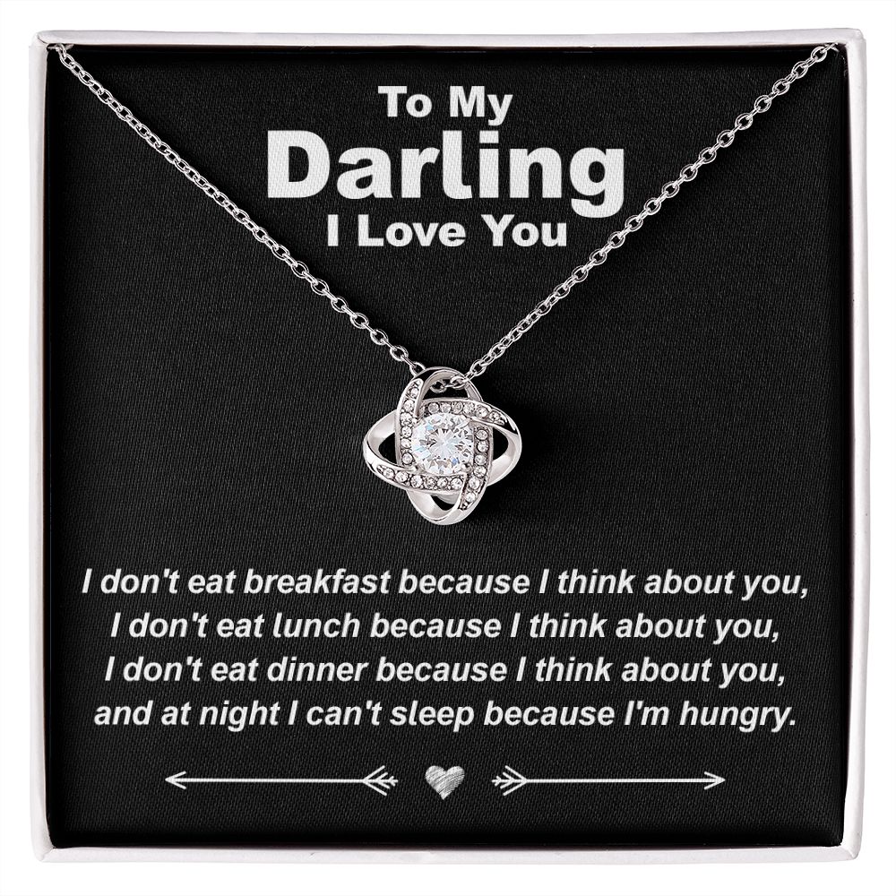 Hungry While Thinking About You - Love Knot Necklace - JustFamilyThings