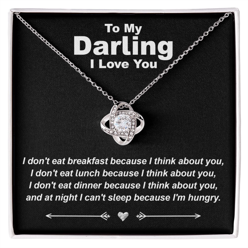 Hungry While Thinking About You - Love Knot Necklace - JustFamilyThings